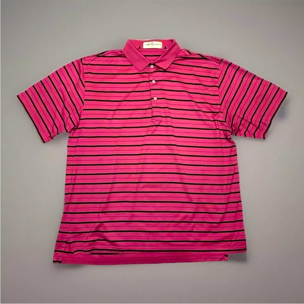 Mens Large Golf Polo Fairway & Greene Pink Short Sleeve Shirt
